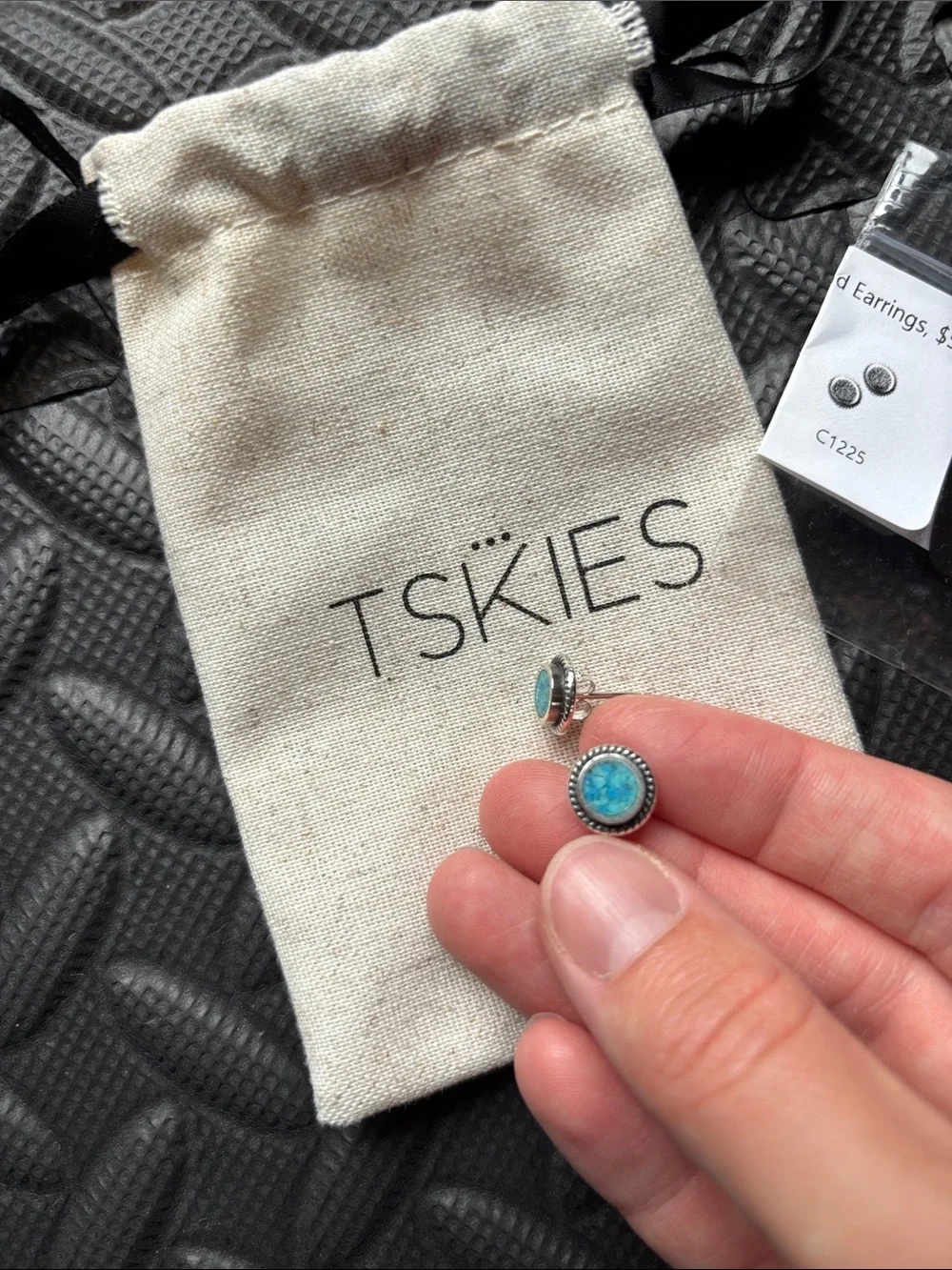 NWT TSKIES Turquoise Round Stud Earrings
